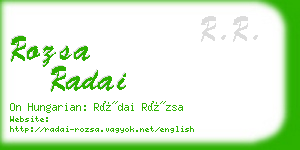 rozsa radai business card